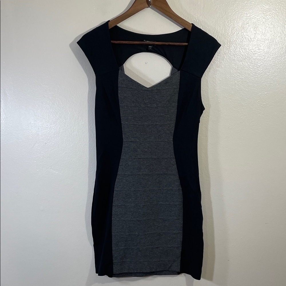 Express Black and Gray Bodycon Dress